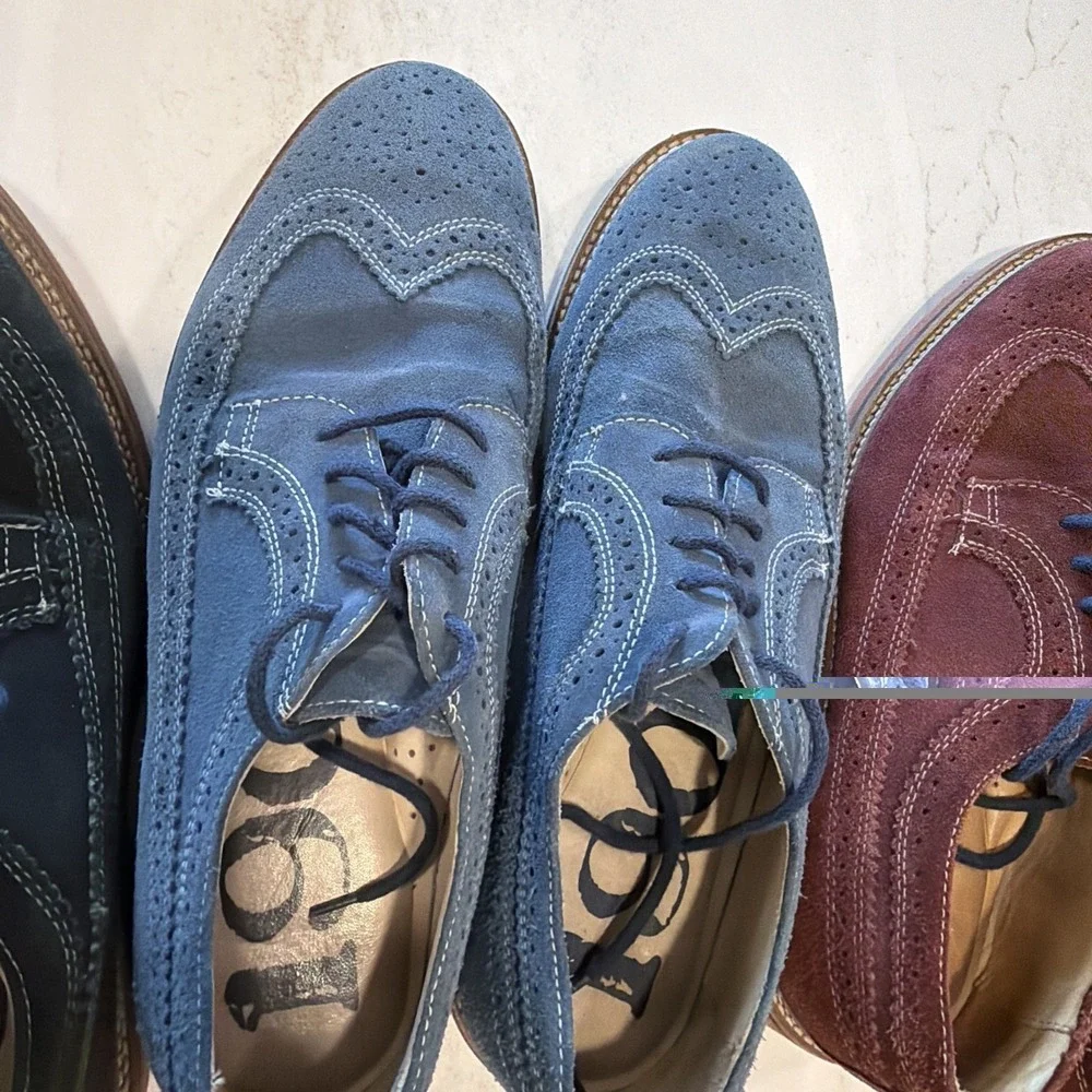 THREE PAIR 1901 Nordstrom Mens Suede Leather Oxford Wingtip Shoes Sz 10.5 NICE